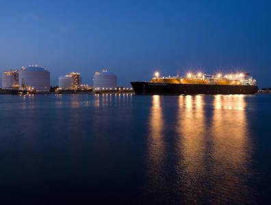The Curtis Island LNG plant under construction in 2011.