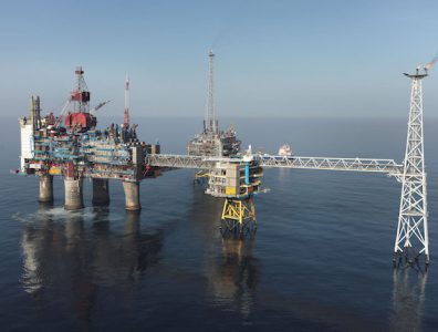Platform at Sleipner development in North Sea