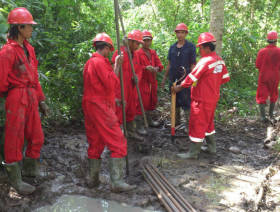 Stuck pipe leads to plugging of AMT-1 well