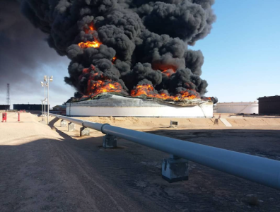 Tank fire at Ras Lanouf oil terminal in Libya